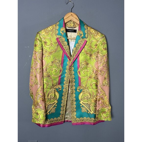 MISSING BUTTONS, READ -- VERSACE Womens Size 38 IT Barocco Goddess Blazer Jacket